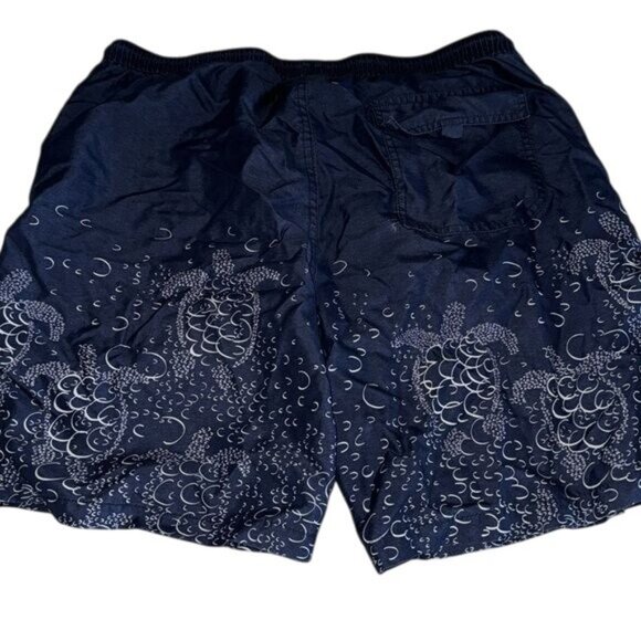 Kirkland Signature Mens X-Large Swim Shorts Polyester Blue Wave Pattern - Picture 5 of 7